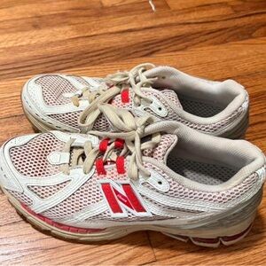 New Balance Women's Red and Cream Sneakers 1906R 'Sea Salt True Red'